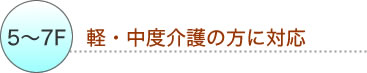 ５F～７F軽・中度介護の方に対応